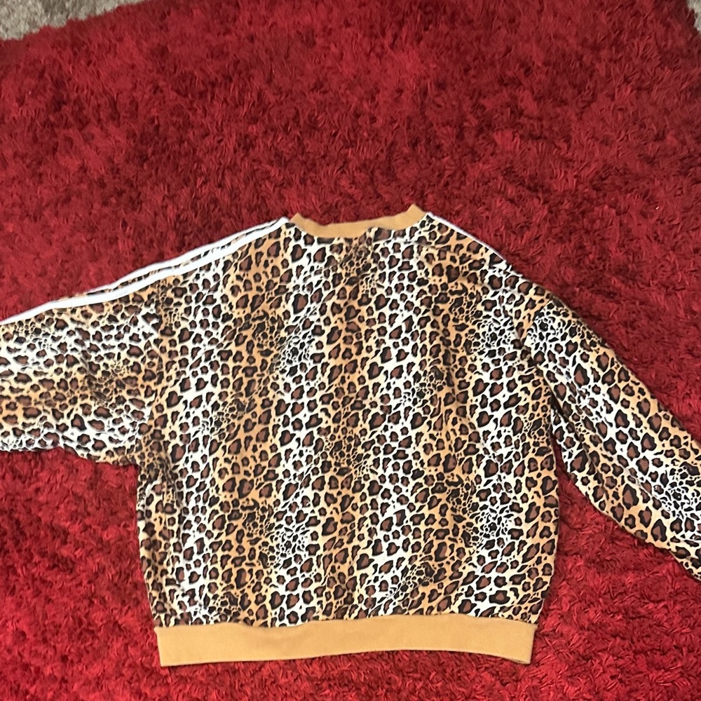 Adidas Leopard Print Sweatshirt  only - Picture 2 of 5